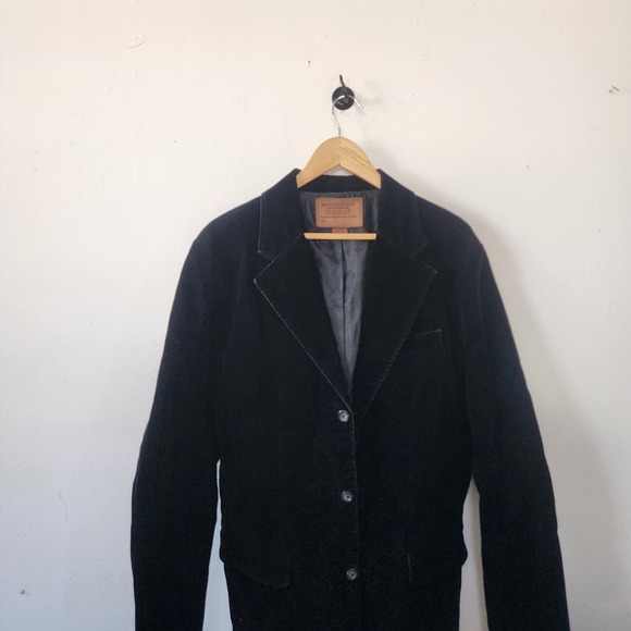Vintage Exclusively for Marciano and Guess Co Velvet Blazer Jacket XL Black Slim - Picture 2 of 10